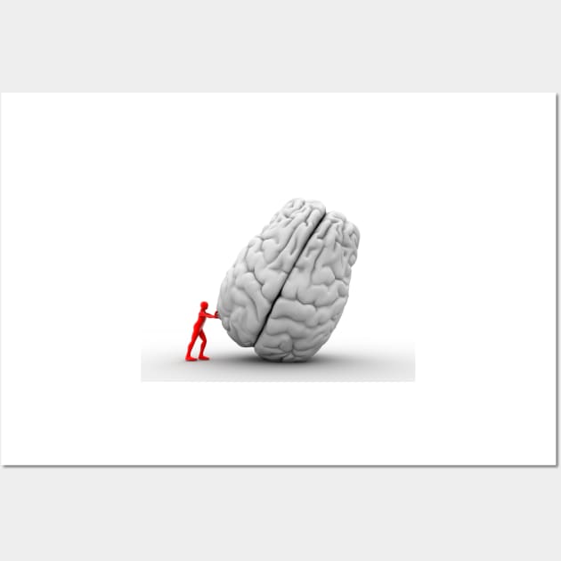 3D man moving brain, artwork (F012/9779) Wall Art by SciencePhoto